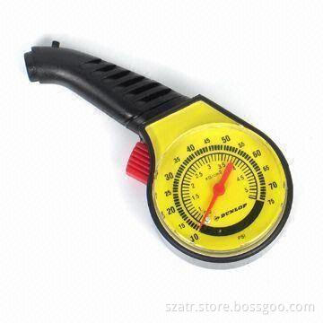 Car Tire Pressure Gauge in White/Yellow Color, Sized 68 x 22 x 38cm
